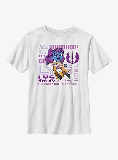Star Wars: Young Jedi Adventures Lyz Solay Phrases Youth T-Shirt