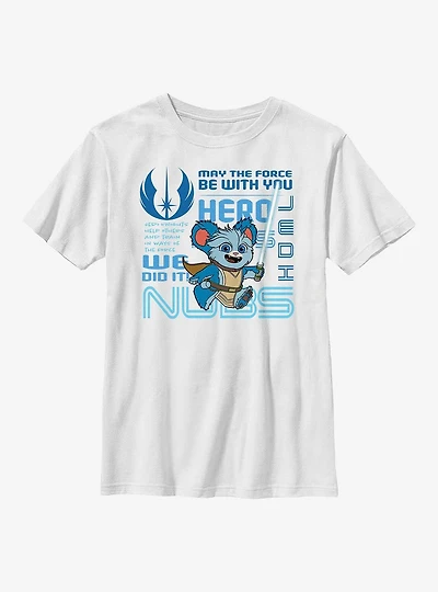 Star Wars: Young Jedi Adventures Nubs Phrases Badge Youth T-Shirt