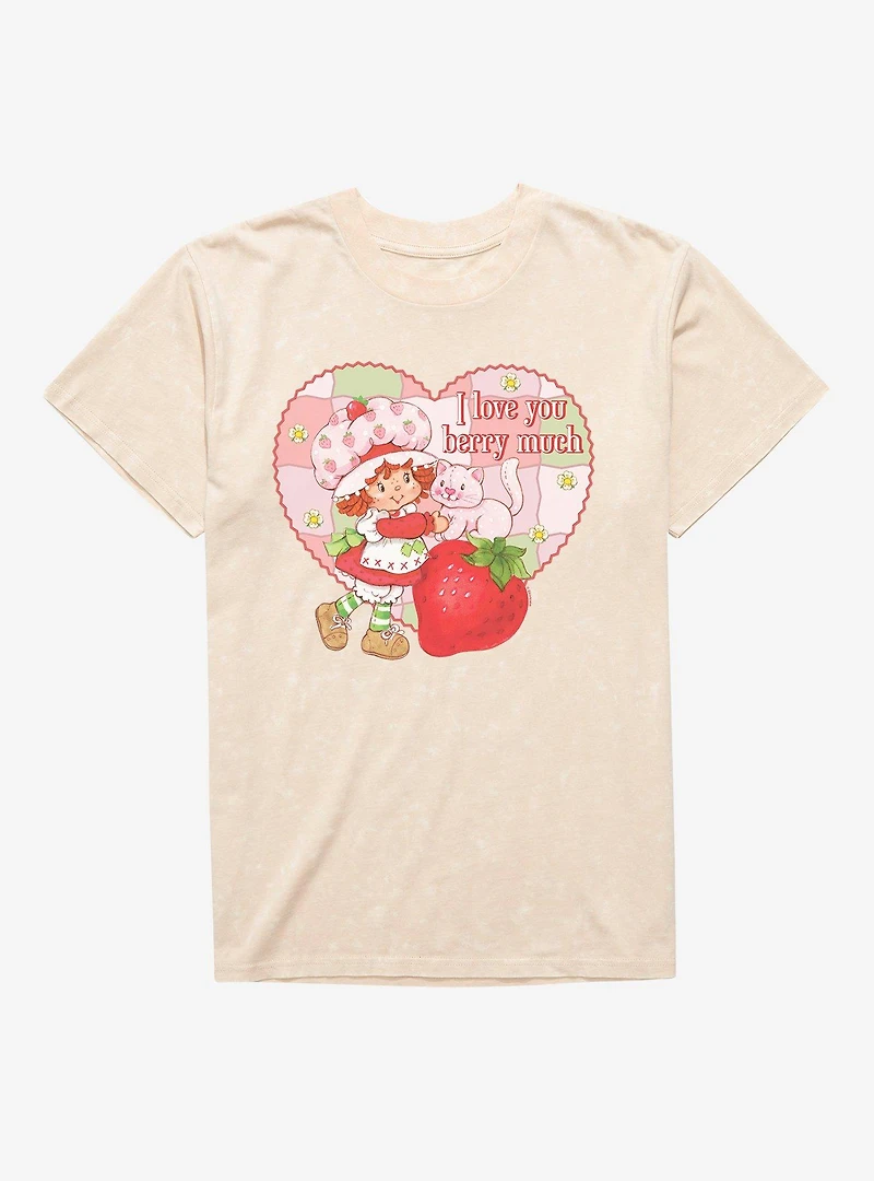 Strawberry Shortcake & Custard I Love You Berry Much Mineral Wash T-Shirt