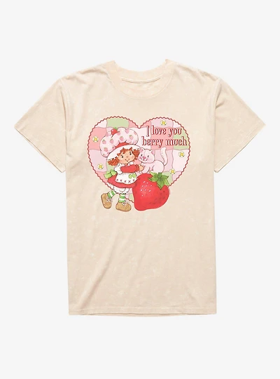 Strawberry Shortcake & Custard I Love You Berry Much Mineral Wash T-Shirt