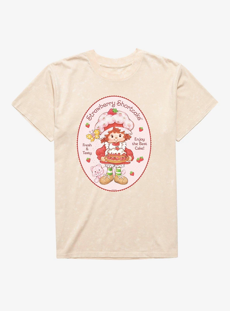 Strawberry Shortcake & Custard Fresh Tasty Mineral Wash T-Shirt
