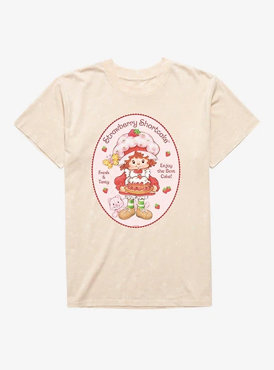 Strawberry Shortcake & Custard Fresh Tasty Mineral Wash T-Shirt