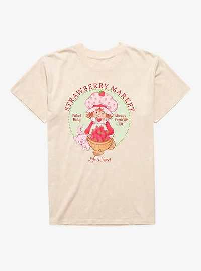 Strawberry Shortcake & Custard Market Mineral Wash T-Shirt