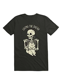 Living The Dream Skeleton Cat T-Shirt