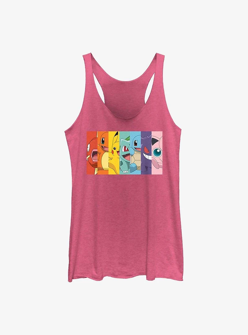 Pokemon Generation 1 Rainbow Girls Raw Edge Tank Top