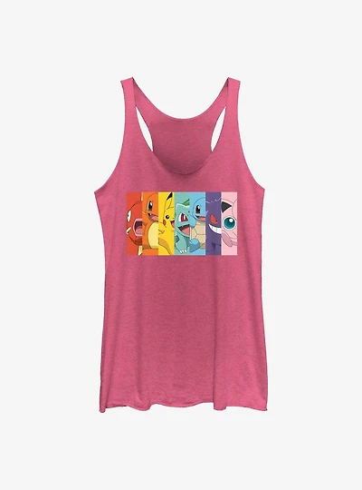 Pokemon Generation 1 Rainbow Girls Raw Edge Tank Top
