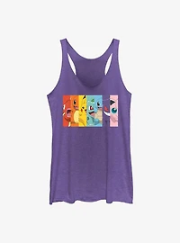 Pokemon Generation 1 Rainbow Girls Raw Edge Tank Top