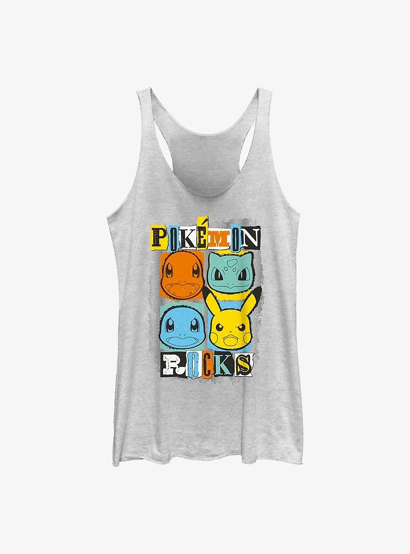 Pokemon Starters Rocks Girls Raw Edge Tank
