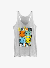 Pokemon Starters Rocks Girls Raw Edge Tank
