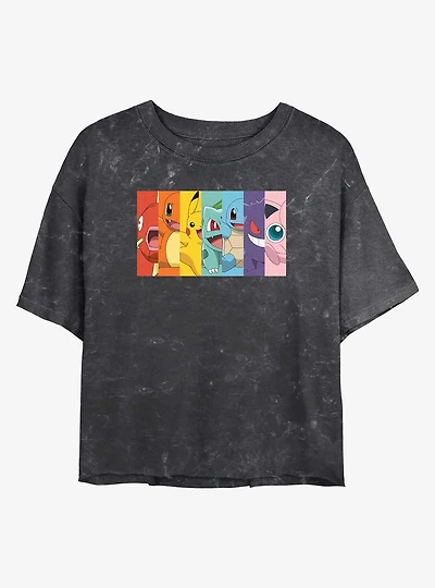 Pokemon Generation 1 Rainbow Womens Mineral Crop T-Shirt