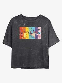Pokemon Generation 1 Rainbow Womens Mineral Crop T-Shirt