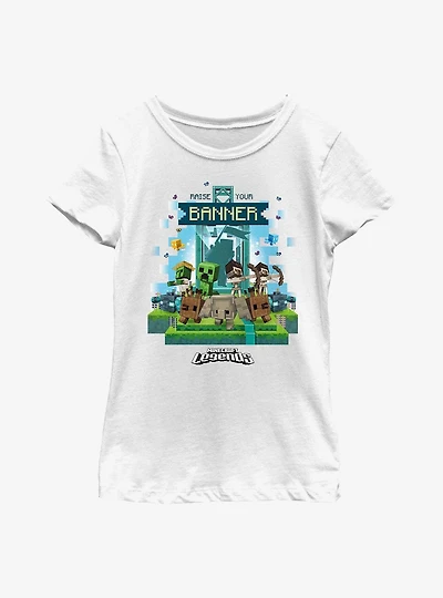 Minecraft Legends Raise Your Banner Youth Girls T-Shirt