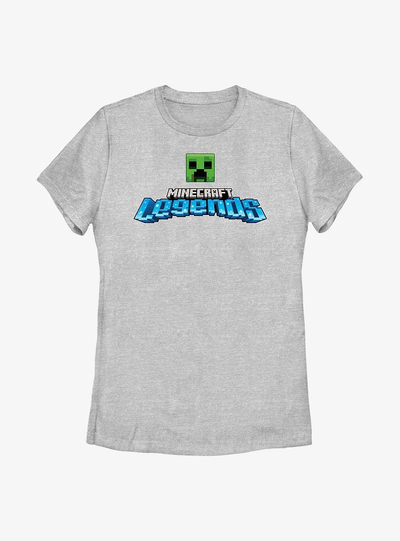 Minecraft Legends Logo Creeper Head Womens T-Shirt