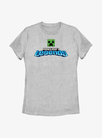 Minecraft Legends Logo Creeper Head Womens T-Shirt