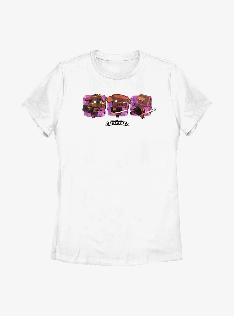 Minecraft Legends Watercolor Piglins Womens T-Shirt
