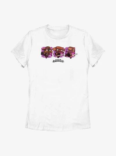 Minecraft Legends Watercolor Piglins Womens T-Shirt
