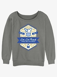 Nintendo The Legend of Zelda Lon Ranch Finest Milk Hyrule Womens Slouchy Sweatshirt