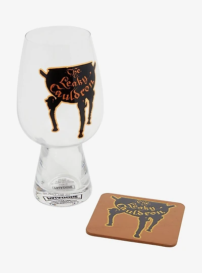 Harry Potter The Leaky Cauldron Glass and Coaster Set