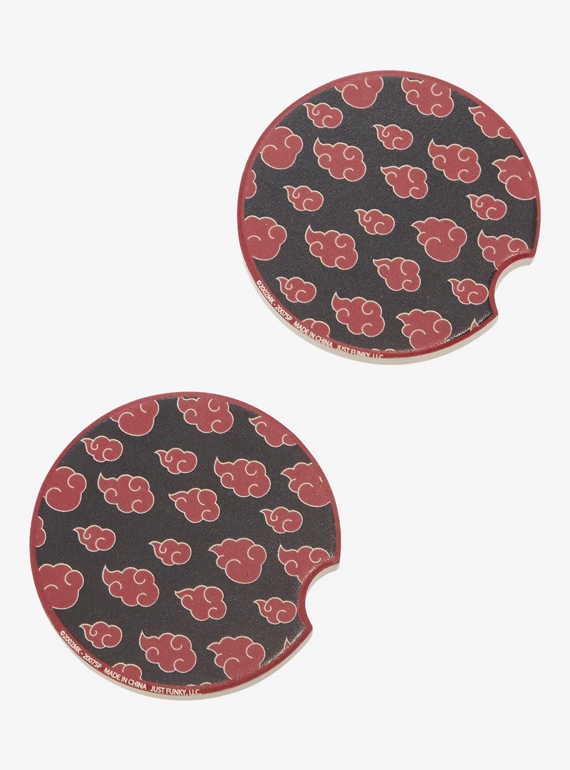Naruto Shippuden Akatsuki Cloud Allover Print Ceramic Car Coasters