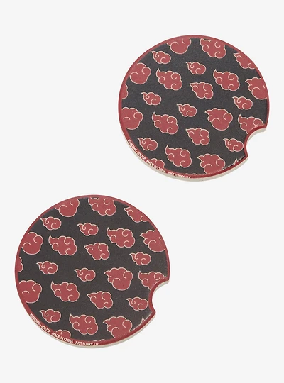 Naruto Shippuden Akatsuki Cloud Allover Print Ceramic Car Coasters