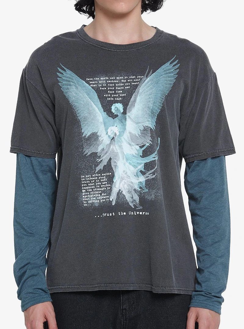 Angelic Double Exposure Twofer Long-Sleeve T-Shirt