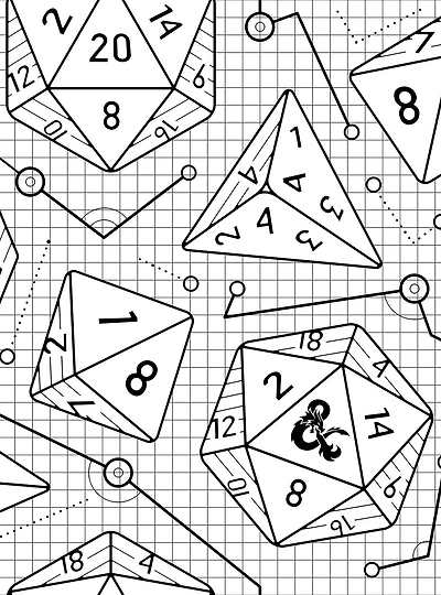 Dungeons & Dragons Peel & Stick Wallpaper White