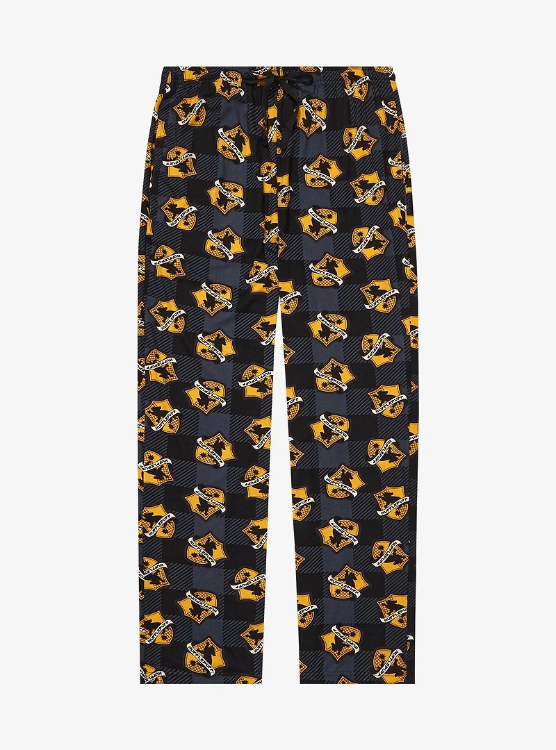 Harry Potter Plaid Hufflepuff Allover Print Sleep Pants - BoxLunch Exclusive