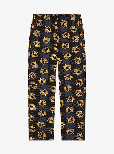 Harry Potter Plaid Hufflepuff Allover Print Sleep Pants - BoxLunch Exclusive