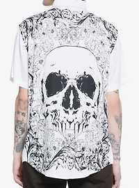 Floral Skulls Woven Button-Up