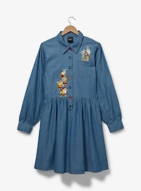 Disney Snow White and the Seven Dwarfs Portrait Denim Plus Long-Sleeve Dress - BoxLunch Exclusive