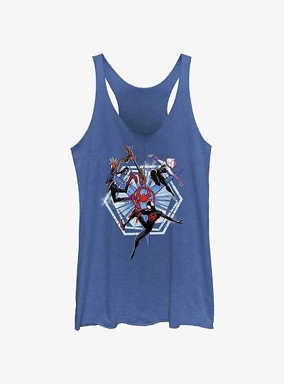 Marvel Spider-Man: Across The Spiderverse Trio Badge Spider-Punk Miles Morales Spider-Gwen Girls Tank