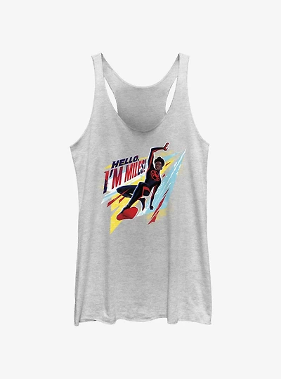 Marvel Spider-Man: Across The Spiderverse Hello I'm Miles Girls Tank