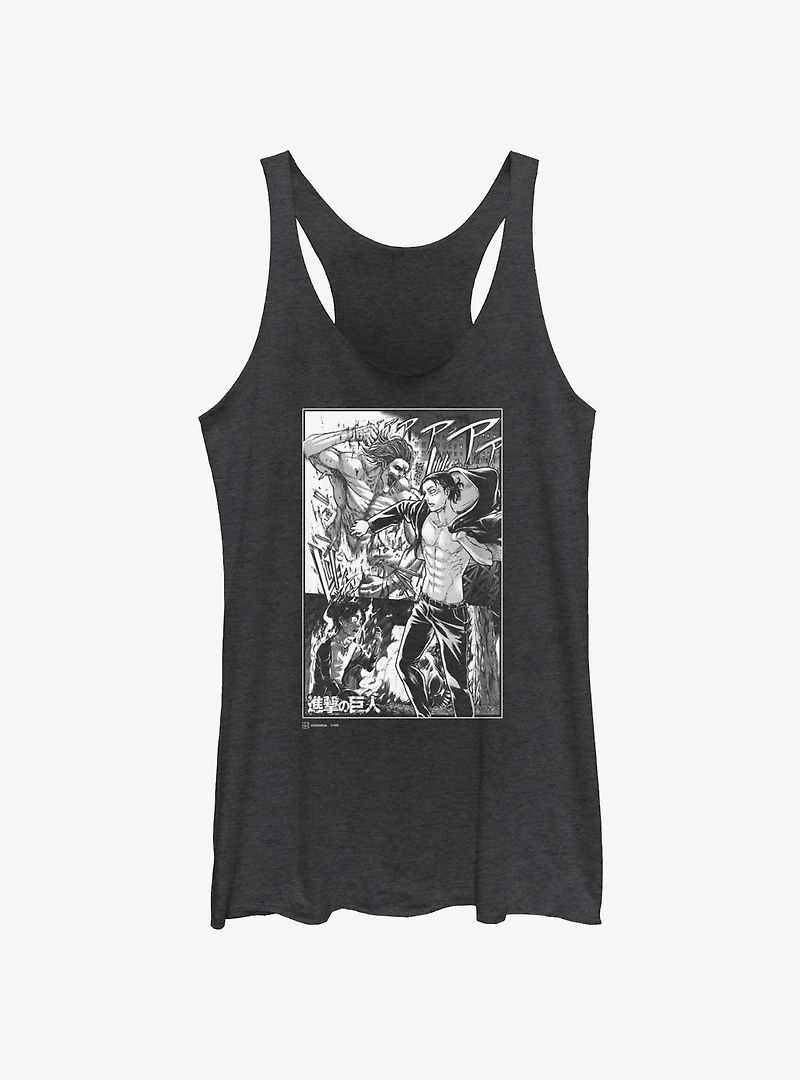 Attack on Titan Eren Yeager Manga Collage Womens Tank Top