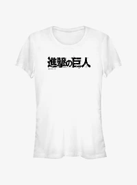 Attack on Titan Japanese Logo Girls T-Shirt