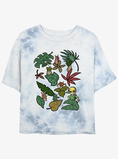The Legend of Zelda Leafy Link Tie-Dye Girls Crop T-Shirt