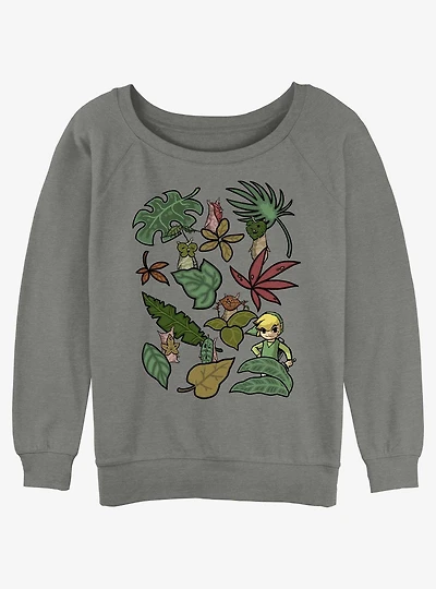 The Legend of Zelda Leafy Link Girls Slouchy Sweatshirt