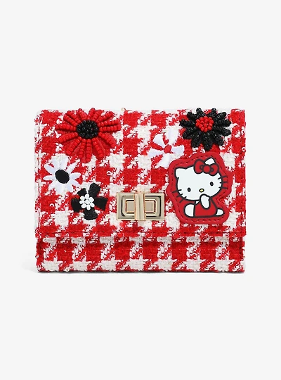 Sanrio Hello Kitty Floral Houndstooth Small Wallet - BoxLunch Exclusive