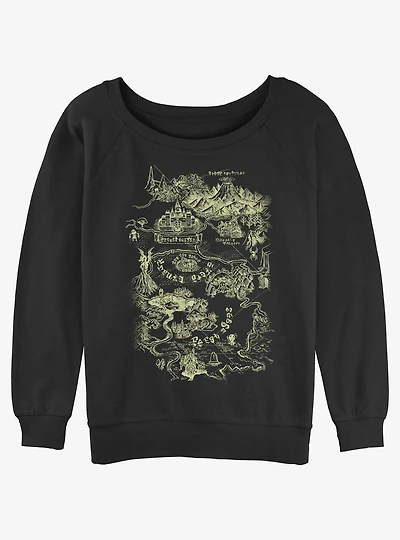 Nintendo The Legend of Zelda Map Girls Slouchy Sweatshirt