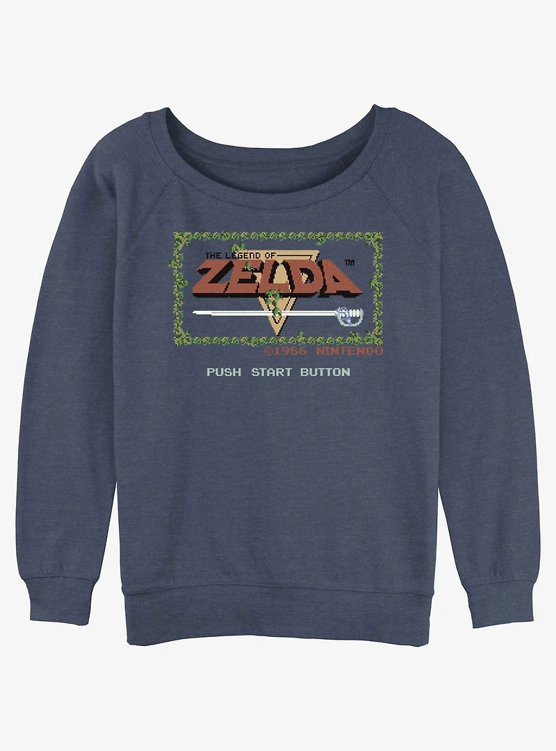 The Legend of Zelda Pixelated Logo Girls Slouchy Sweatshirt