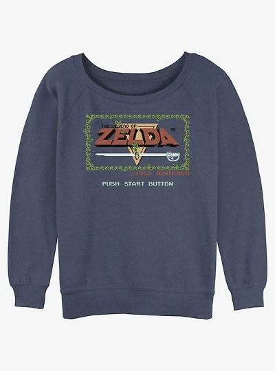 The Legend of Zelda Pixelated Logo Girls Slouchy Sweatshirt