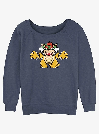 Nintendo Mario Just Bowser Girls Slouchy Sweatshirt