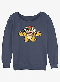 Nintendo Mario Just Bowser Girls Slouchy Sweatshirt