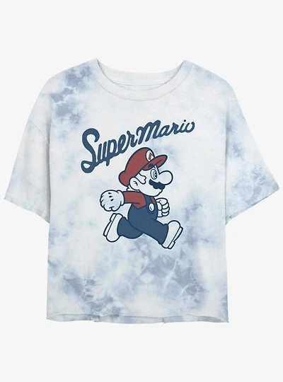 Nintendo Mario The Great Tie-Dye Girls Crop T-Shirt