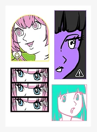 Anime Style Expressions Kiss-Cut Sticker Sheet