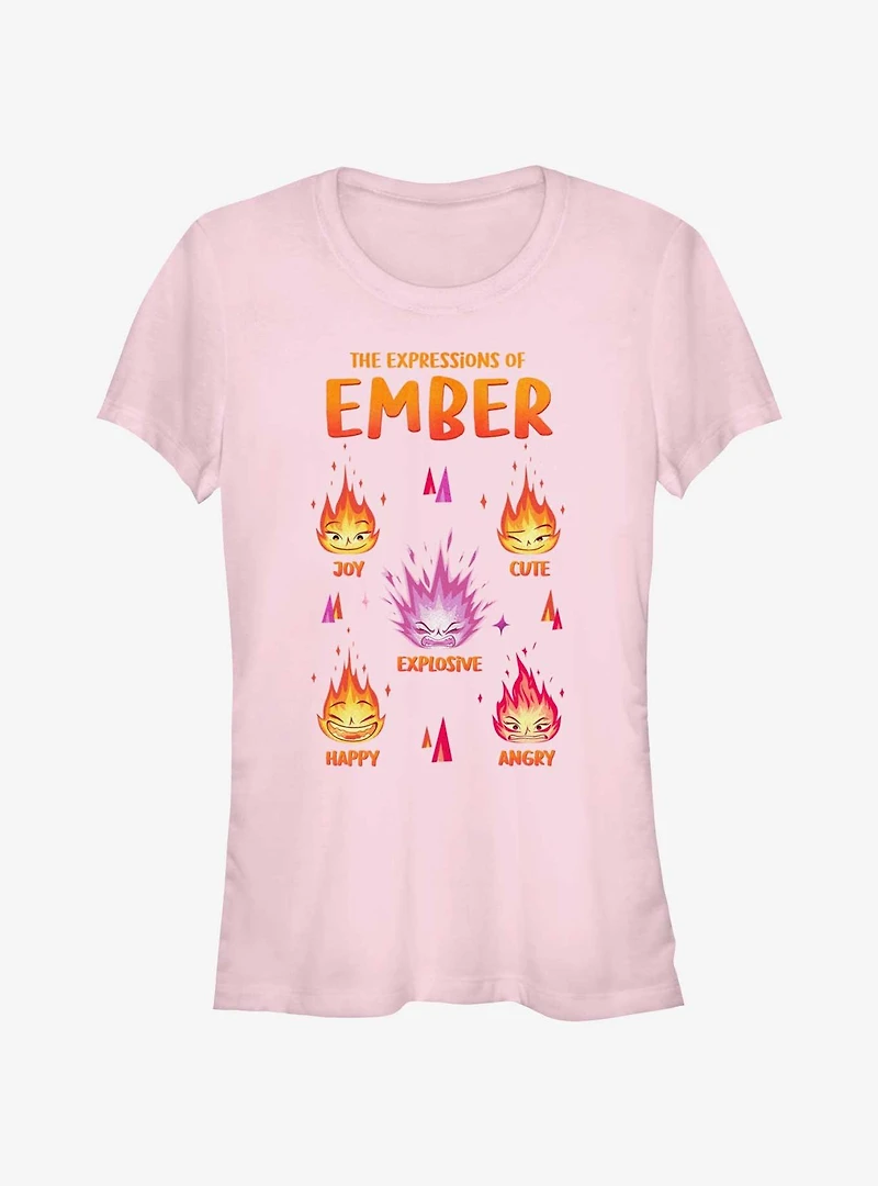 Disney Pixar Elemental Expressions Of Ember Girls T-Shirt
