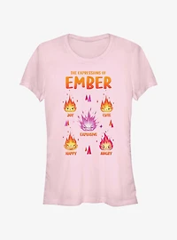 Disney Pixar Elemental Expressions Of Ember Girls T-Shirt