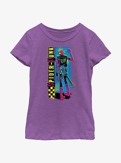 Marvel Spider-Man: Across The Spiderverse Spider-Punk Poster Youth Girls T-Shirt