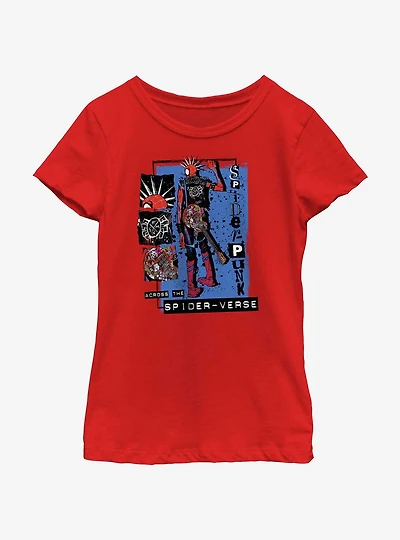Marvel Spider-Man: Across The Spiderverse Punk Power Spider-Punk Youth Girls T-Shirt