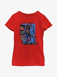 Marvel Spider-Man: Across The Spiderverse Punk Power Spider-Punk Youth Girls T-Shirt