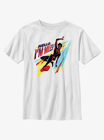 Marvel Spider-Man: Across The Spiderverse Hello I'm Miles Youth T-Shirt